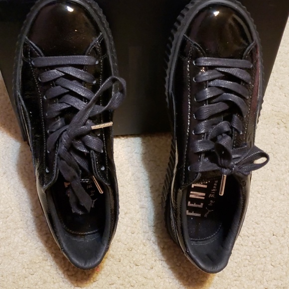 Fenty Black on black  Patent Leather Puma - Picture 2 of 8